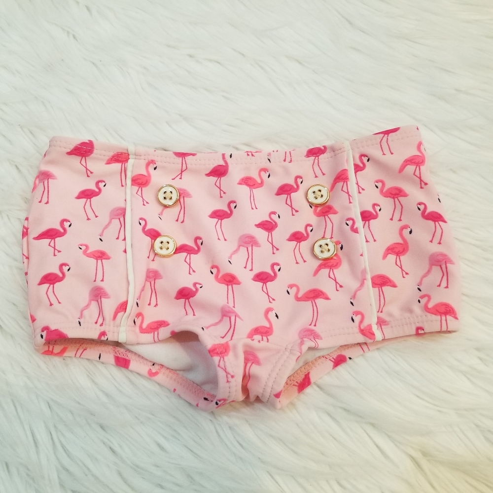Janie and Jack Pink Flamingo Swim Bottoms